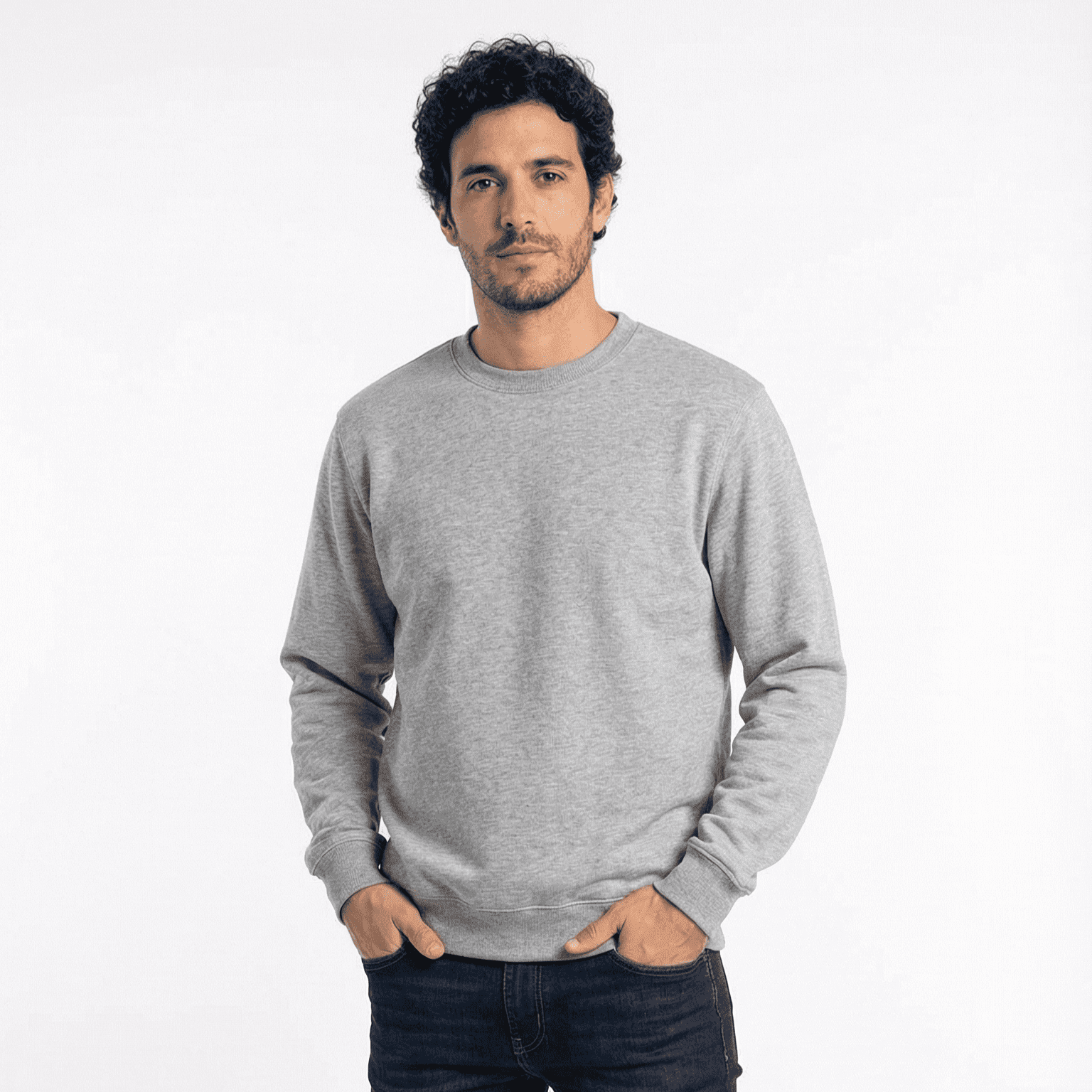 T-world - Polerón Unisex Algodón Afranelado Básico Antipilling Gris