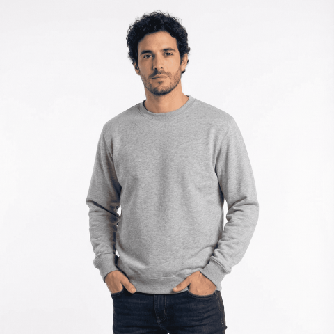 T-World - Polerón Unisex Algodón Afranelado Básico Antipilling Gris