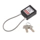 thumbnail image 1 of Cerradura de aislamiento de bloqueo de candado de seguridad de cable de acero inoxidable, 7 colores negro, 1 of 3