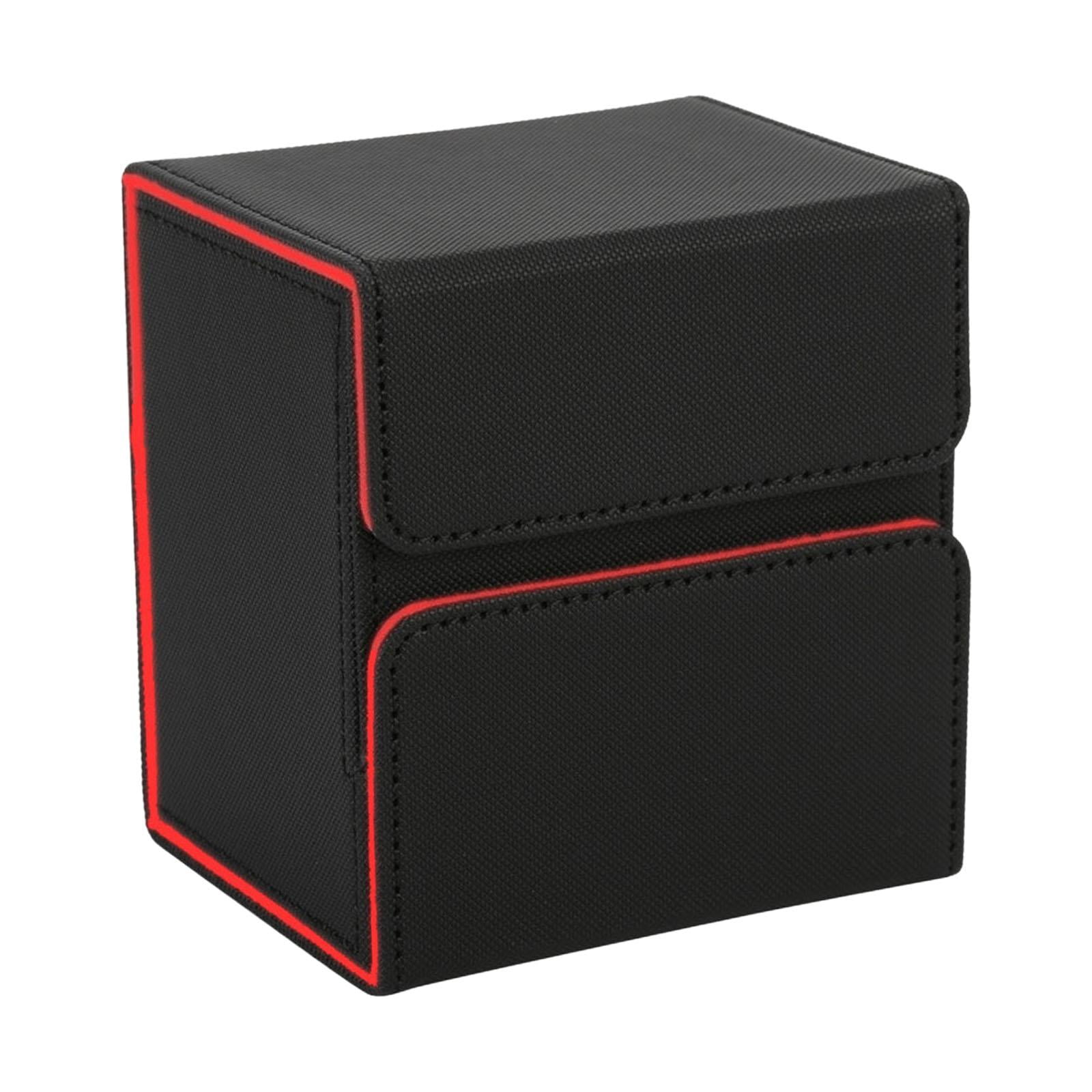 Magideal - Caja Para Guardar 100 Cartas. Estuche Para Guardar Cartas Deportivas. Negro Y Rojo