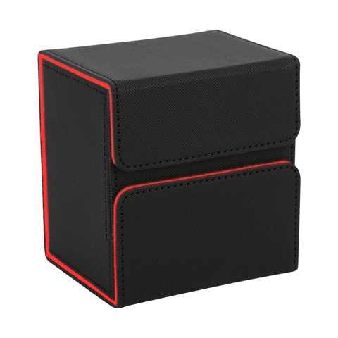 Magideal - Caja Para Guardar 100 Cartas. Estuche Para Guardar Cartas Deportivas. Negro Y Rojo