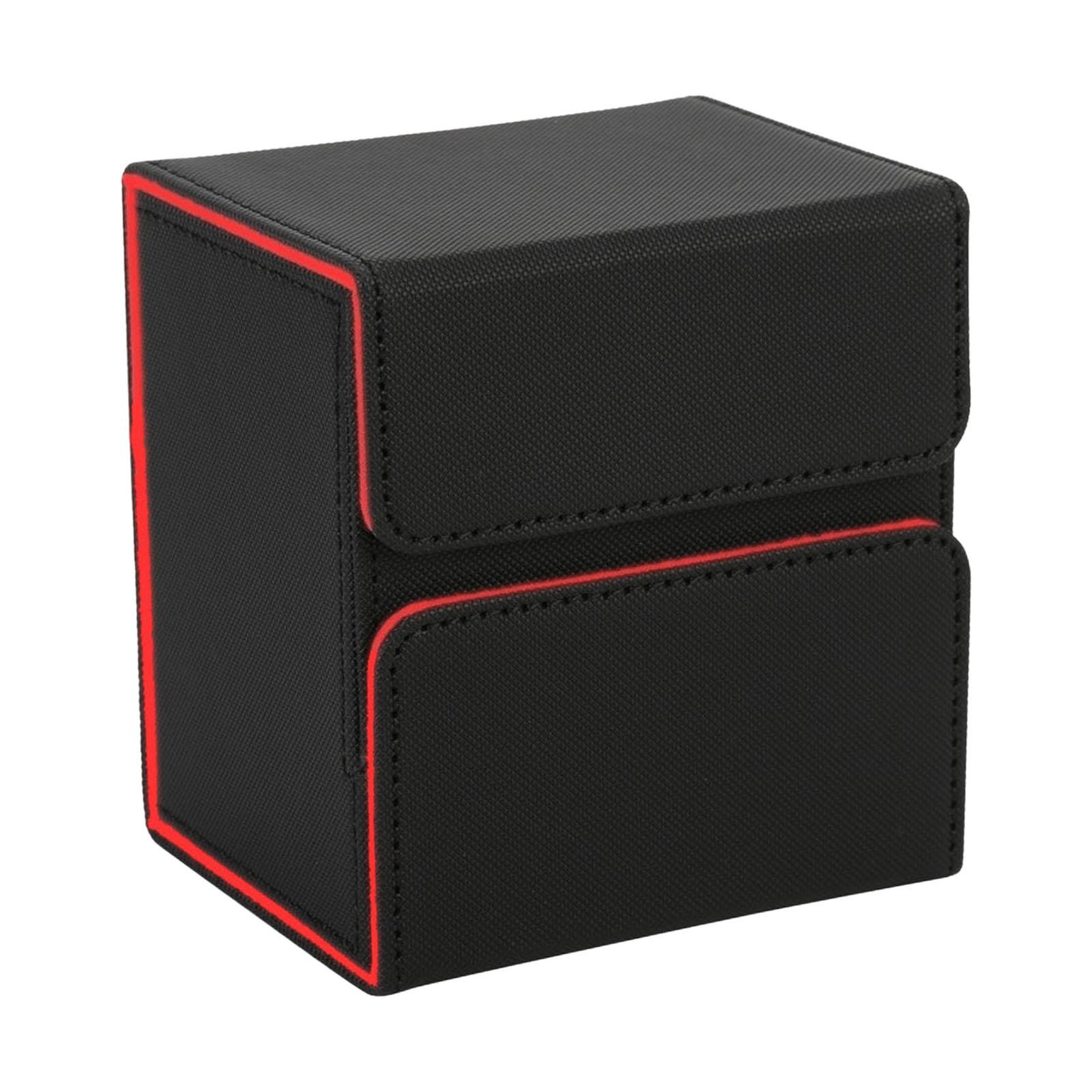 Magideal - Caja Para Guardar 100 Cartas. Estuche Para Guardar Cartas Deportivas. Negro Y Rojo