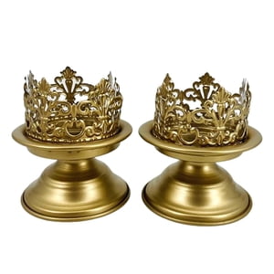 Bothyi - 2 Uds Portavelas Cónico Candelabro Soporte De Vela Cónico Para Regalo De Sala De Estar Aureate 10,3 Cm X 15 Cm