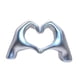 thumbnail image 4 of Estatua De Gesto De Mano, Artesanía, Escultura De Mano De Corazón Para Repisa, Escritorio, Dormitorio, Plata, 4 of 5