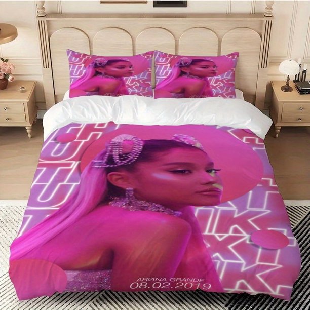 3pcs A-G THANK U Neon Poster Themed Pattern Print 100% Polyester Bedding Set
