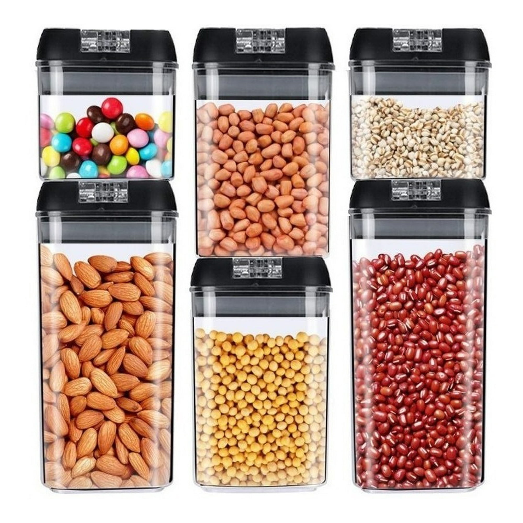 Genérico - Set 6 Contenedores De Alimentos Tapa Hermética Apilable