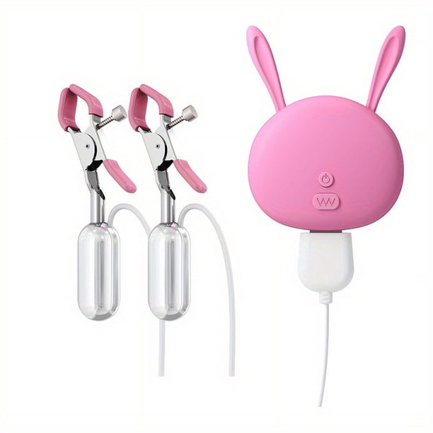 1 set, Rechargeable Vibrating Nipple Clamps with Remote Control - 10 Modes of Stimulation for Couples and Solo Play - Strong Sucking Massager for Enhanced Pleasure