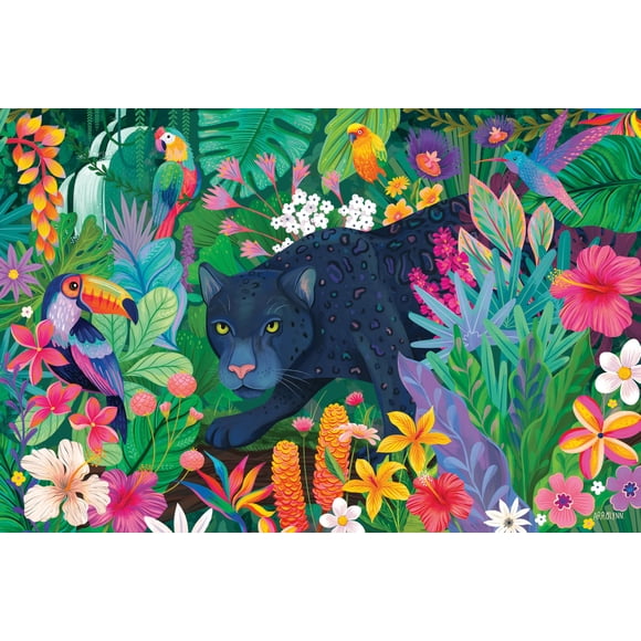 Puzzle Ravensburger Panther in Flowery Jungle 3000 piezas