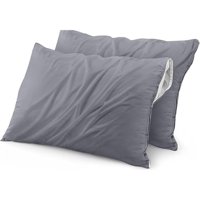 Aura Zeus - Set De 2 Fundas Para Almohadas Impermeables 50X70 Antimanchas Gris Az