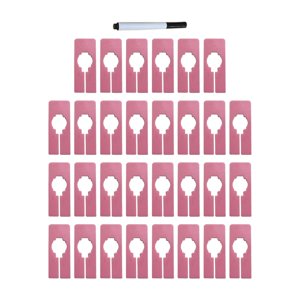 Magideal - Separadores De Tamaño De Ropa De 30 Piezas, Separadores De Armario Vacíos, Organizador De Particiones, Anillos De Marcador De Tamaño Para La Tienda De Rosa