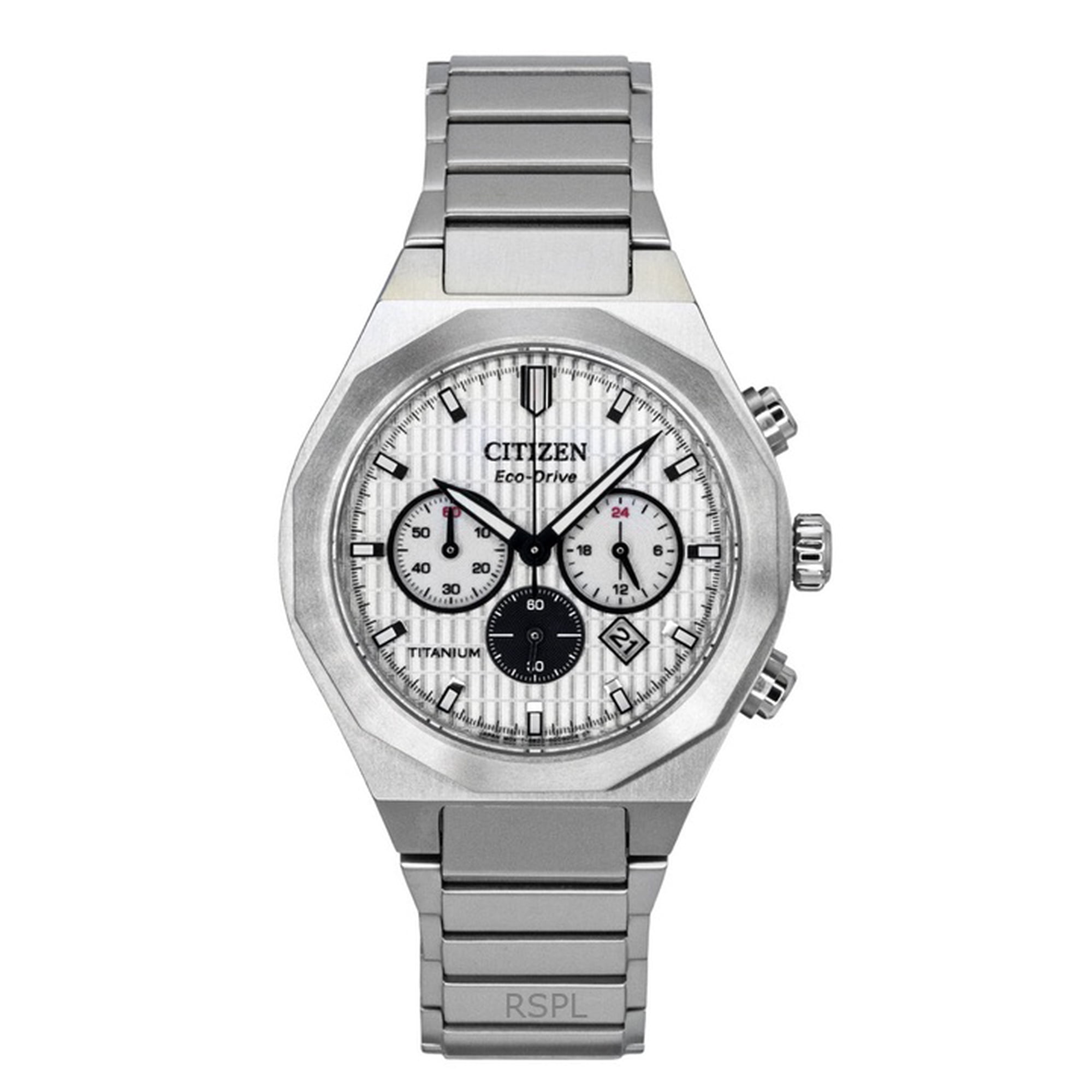Reloj Digital Citizen Zenshin Cronógrafo Super Titanium Esfera Blanca Eco-drive 100m Hombre