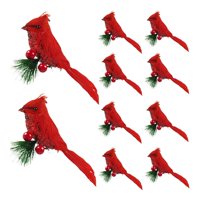 Magideal - 10 Piezas De Adornos Navideños Artificiales Con Clip, Ilustraciones Realistas, Pájaros De Simulación, Para Decoración De Fiestas Y Guirnaldas De Jardí