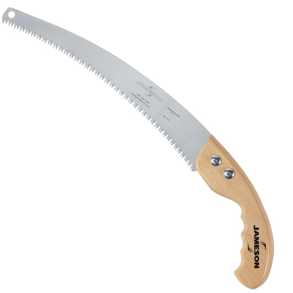 Sierra de mano Jameson HS-13TE-WH de 33 cm con mango de madera y hoja tri‑corte