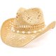 thumbnail image 1 of WQWOVRVO Sombrero vaquero de paja para mujer y hombre, 1 of 3