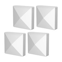 Ioensy - 4 Tapas Para Postes Piramidales, Cubiertas Para Postes De Buzones, Cubiertas Para Postes De Valla Exterior, Color Blanco