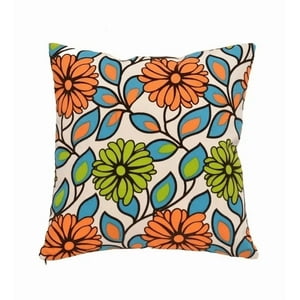 Genérico - Pack De 6 Fundas De Cojín Con Diseños Y Colores 43X43 Cm Naranja Con Azul Flor