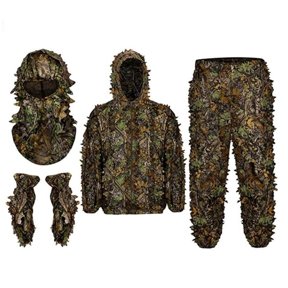 Traje Ghillie, Traje Ghillie de Hoja 3D Ligero para Adultos, Traje de Camuflaje Ghillie para Caza, observación de Aves, fotografía, Fiesta de Hallowee , S S