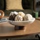 thumbnail image 2 of Cork Mill Marble Decorative Bowl with Acacia Wood Pedestal, 2 of 3