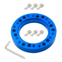 Magideal - Almohadilla Espaciadora Del Adaptador Del Cubo Del Volante Del Coche De Aleación De Aluminio, Con 6 Tornillos Accesorios Universales De Dirección Piez Azul