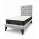 thumbnail image 2 of Cama 1 Plaza Gris Claro Perla Capitone + Colchon Mery Desing, 2 of 9