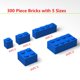 thumbnail image 2 of 300 piezas de bloques de construcción a granel, bloques azules de 5 tamaños, compatibles con LEGO y con piezas, juguetes creativos de construcción para niños y niñas de 6, 7, 8, 9 y 10 años, 2 of 7