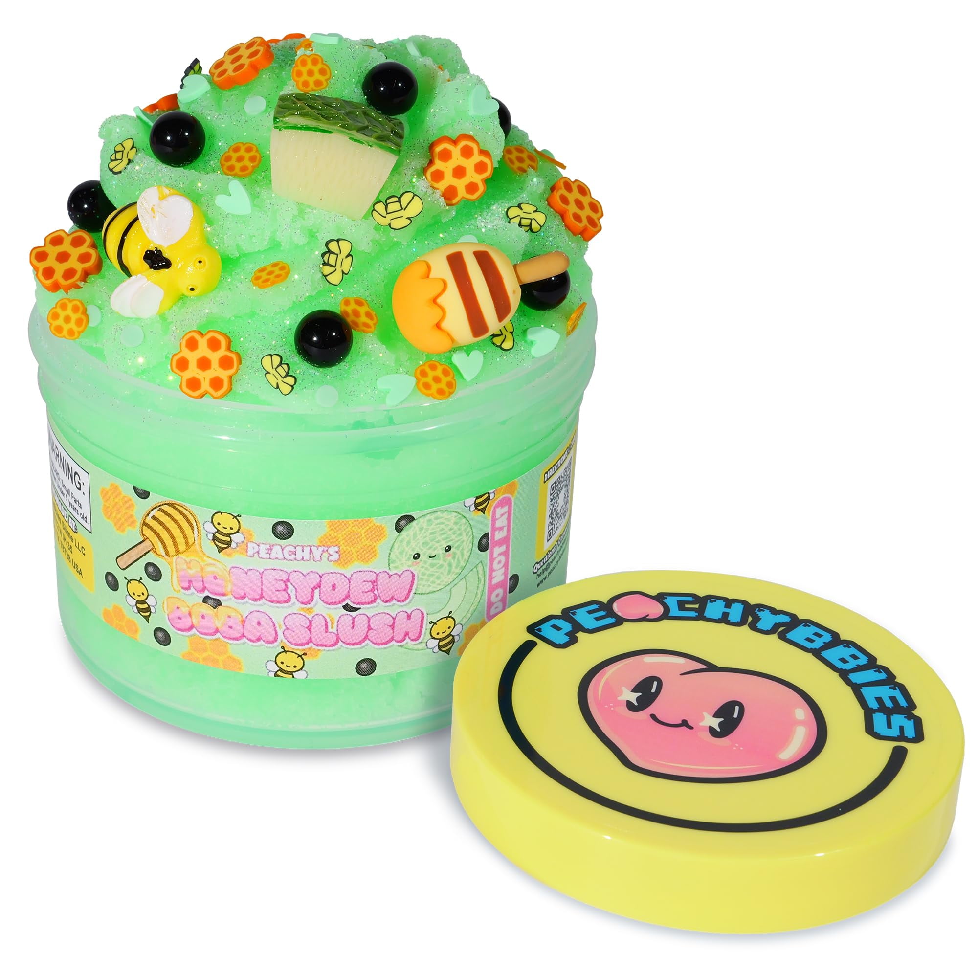 Slime Peachybbies Honeydew Boba Slush, 200 Ml, 100% Auténtico