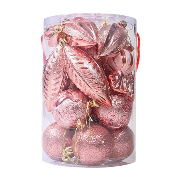 21 Piezas Adornos de Bolas de Navidad, Adornos de Adornos Colgantes, Colgantes de Navidad Decorativos para La Decoración Del Hogar Aniversario Festiva rosa dorado