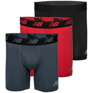 Calzoncillos Bóxer New Balance Para Hombre, 6 Unidades, Color Negro/Rojo/Azul, Talla M