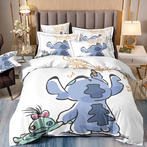 Stitch Bedding Set Stitch Quilt Cover Cartoon Anime Duveted Bedroom Decoration Children Holiday Gift Single Double Bed Sheets