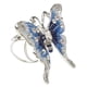 thumbnail image 2 of Azul de la hebilla del anillo de la bufanda del rhinestone de la mariposa del esmalte de la moda de las mujeres, 2 of 3