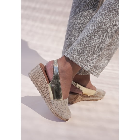 Sandalia Cuero Susanne Beige Dorado