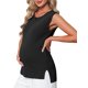 thumbnail image 4 of INSPIRE CHIC Top de Primavera para Mujeres Embarazadas Camiseta de Manga Corta Pullover Básico de Punto Acanalado Ajustado Camisas Casuales 2026 S Negro, 4 of 5