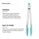 thumbnail image 2 of Pinzas KitchenAid de acero inoxidable con punta de silicona, 26 cm, color aguamarina S, 2 of 3