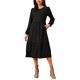 thumbnail image 2 of Vestidos de Otoño para Mujer INSPIRE CHIC Manga Larga Cuello Redondo Vestido Casual de Punto en Línea A con Bolsillos S Negro, 2 of 6