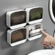 thumbnail image 2 of Upgrade Your Bathroom with our Elegant Flip Lid Soap Holder - Wall Mounted, No Punch Needed, with Drain for Easy Soap Storage and Access - Perfect for Christmas Gift Giving!, 2 of 4