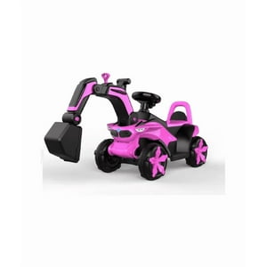 Genérico - Coche Juguete Eléctrico Niños Excavadora Música Bluetooth Rosado
