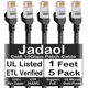 thumbnail image 1 of Cable Ethernet Jadaol Cat6 de 1 pie, 5 unidades, 10 Gbps, RJ45 Cat6a, negro, 1 of 9