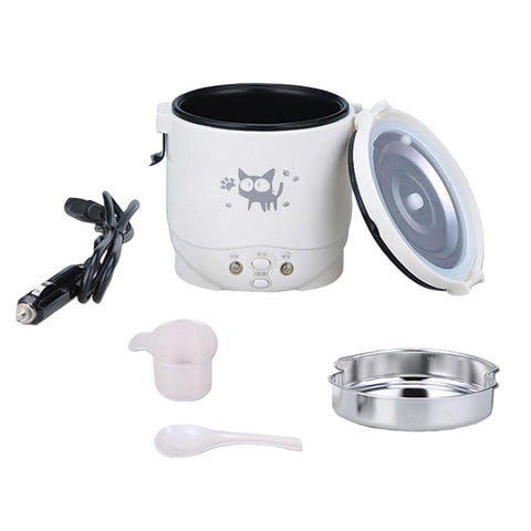 Magideal - Mini Olla Eléctrica De 1 L, Contenedor De Alimentos, Vaporizador De Alimentos, Olla De Sopa Multifunción Portátil, Calentador De Comidas Para 24V