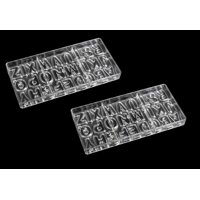 Genérico - 2 Moldes Chocolate Moldes De Chocolate Policarbonato Letras