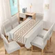 thumbnail image 2 of Mantel De Lino Impermeable Con Borlas Incluye Fundas Silla Tf Entrelazos Marrón Claro, 2 of 3