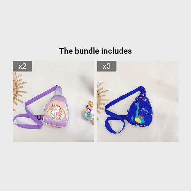 Boys And Girls Small Sling Bag Unicorn Dinosaur Shoulder Chest Crossbody Backpack Daypack For Outdoor, Travel, Hiking