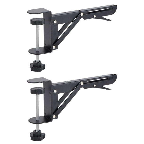 Bandeja para teclado debajo del escritorio Abrazadera de soporte plegable ajustable Soporte resistente Punzón de metal para computadora Soporte de cod para 1-8 cm de espesor