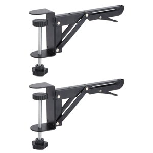 Magideal - Bandeja Para Teclado Debajo Del Escritorio Abrazadera De Soporte Plegable Ajustable Soporte Resistente Punzón De Metal Para Computadora Soporte De Cod Para 1-8 Cm De Espesor