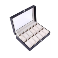 Mundo Shopping - Caja Organizador De Relojes Estuche 12 Espacios Exhibidor Porta Reloj Negro Maletin Joyero Qatarshop Relojeria Maleta Ecocuero