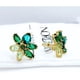 thumbnail image 5 of Aros Apegados, Flor Verde Estilo Cristal Austriaco Plata 925 Verde, 5 of 5