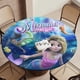 thumbnail image 5 of Magia de sirenas-theme Fitted Round Tablecloths Elastic Edged Table Covers Waterproof Table Cloth for Kitchen Holiday Party Tables Decor 150cm, 5 of 6