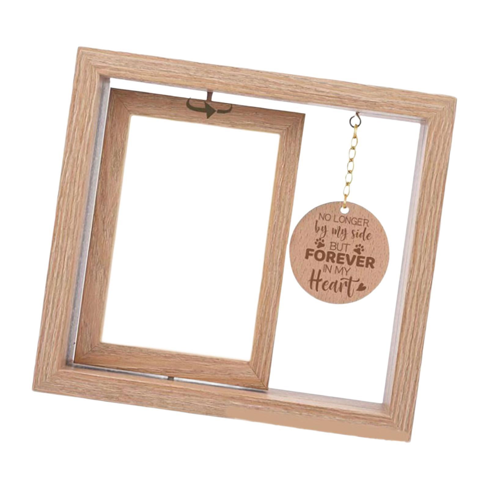 Ioensy - Marco De Fotos Conmemorativo Para Perros Y Gatos, De Madera, Giratorio, Para Mesa, Para Fotos De Perros
