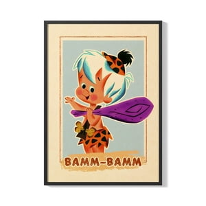 Creango - Cuadro Poster Enmarcado Los Picapiedras Bam Bam Decorativo