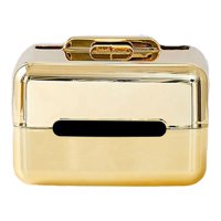 Bothyi - Caja De Pañuelos Contenedor Caja De Almacenamiento De Pañuelos Para La Mesa De La Sala De Estar De La Oficina Dorada