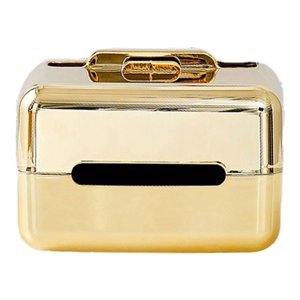 Bothyi - Caja De Pañuelos Contenedor Caja De Almacenamiento De Pañuelos Para La Mesa De La Sala De Estar De La Oficina Dorada